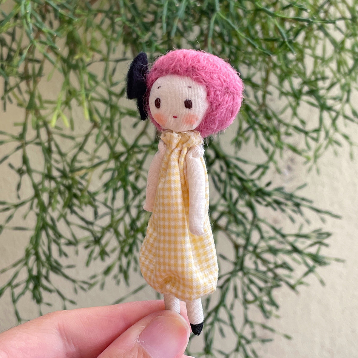 Handmade 9cm Mini Doll for Doll Lovers | Tiny Slim Doll | Miniature Doll Collectible