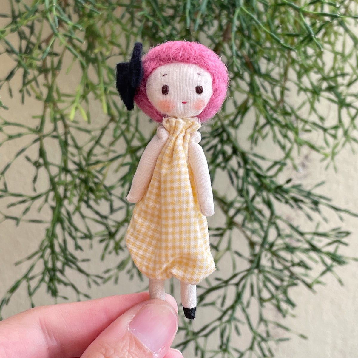 Handmade 9cm Mini Doll for Doll Lovers | Tiny Slim Doll | Miniature Doll Collectible