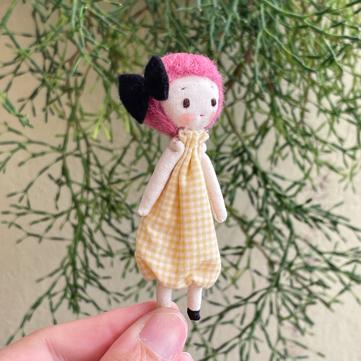 Handmade 9cm Mini Doll for Doll Lovers | Tiny Slim Doll | Miniature Doll Collectible