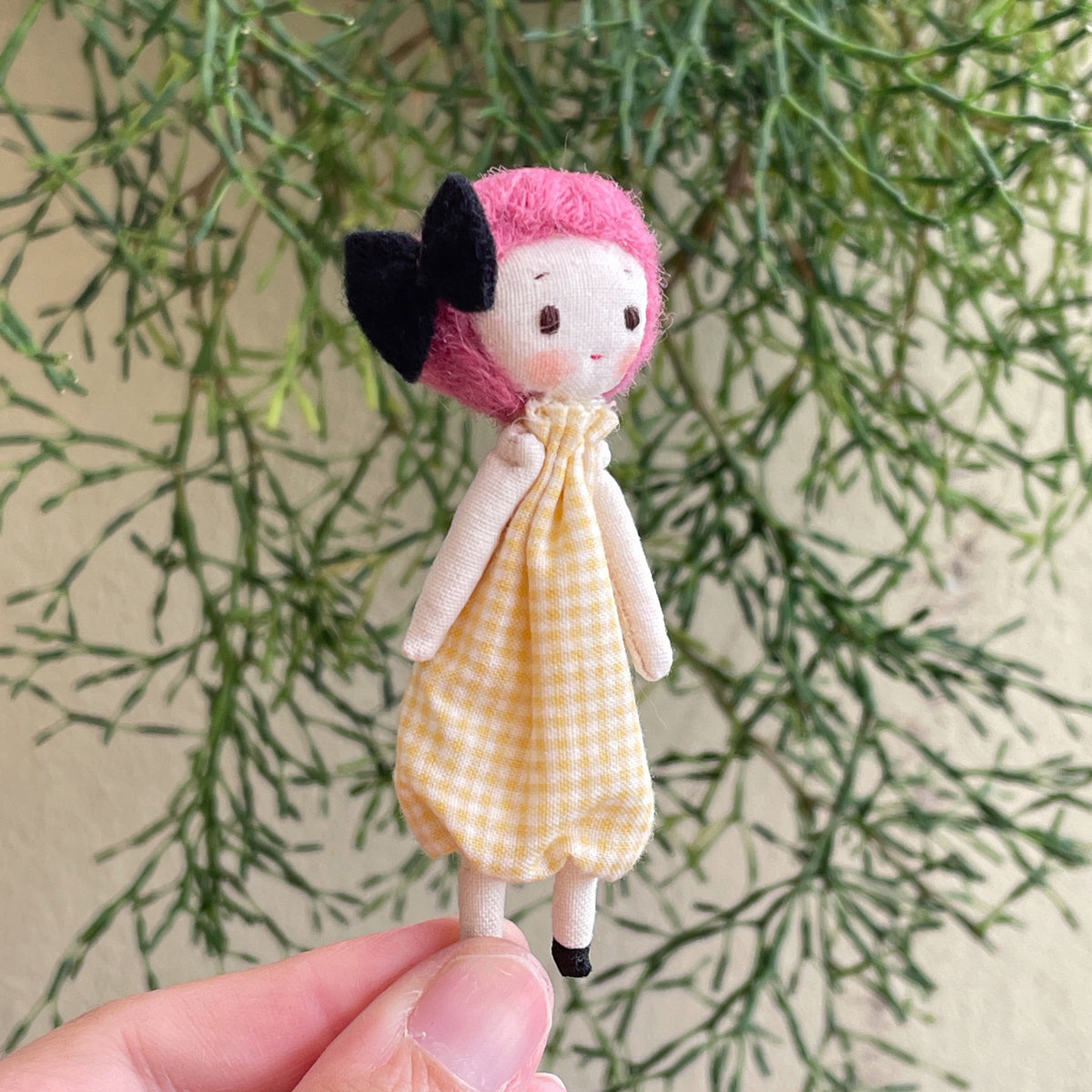 Handmade 9cm Mini Doll for Doll Lovers | Tiny Slim Doll | Miniature Doll Collectible